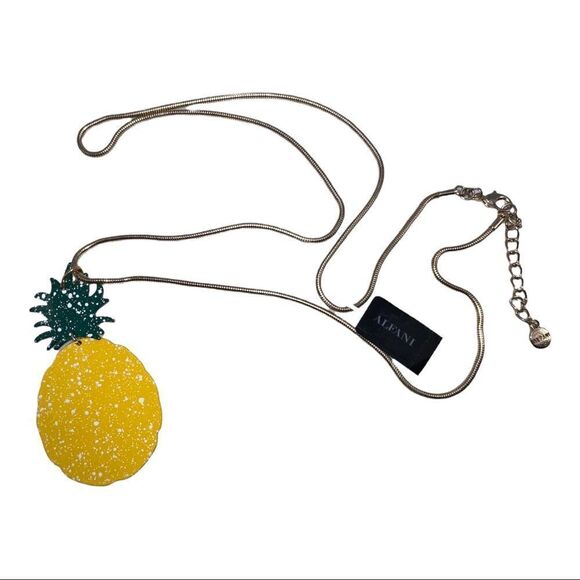 Alfani Gold-Tone Yellow Pineapple Long Pendant Necklace 34" + 2" extender NWT - Picture 3 of 4